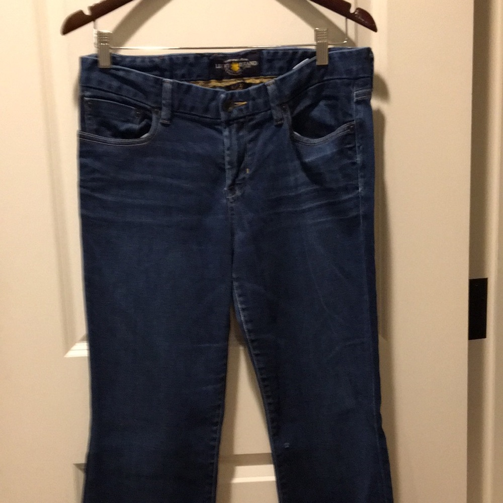 Lucky Brand “the sweet jean boot” dark distressed denim jean women’s size 8/29